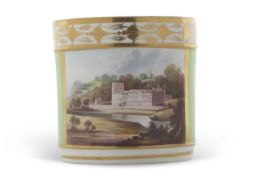 A large Bloor Derby porter mug, the base with the title Chatsworth, Derbyshire and Bloor Derby mark,
