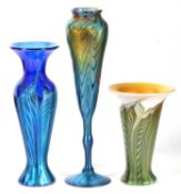 Three Lundberg art glass vases