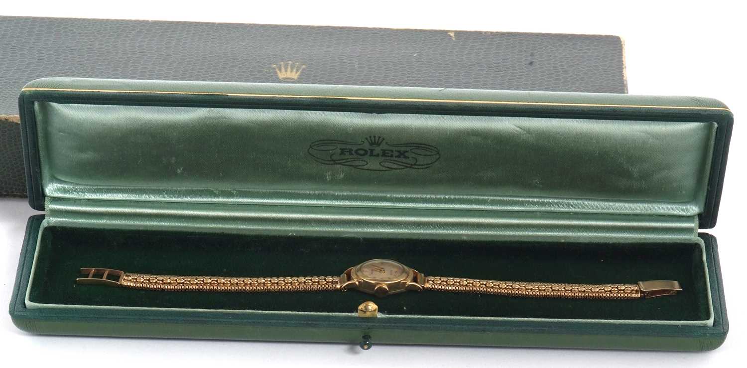 An 18ct gold ladies Rolex Precision with box and guarantee, stamped on the bracelet clasp and inside - Image 2 of 9