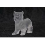 A Lalique frosted glass model of a Yorkshire Terrier, 9cm long