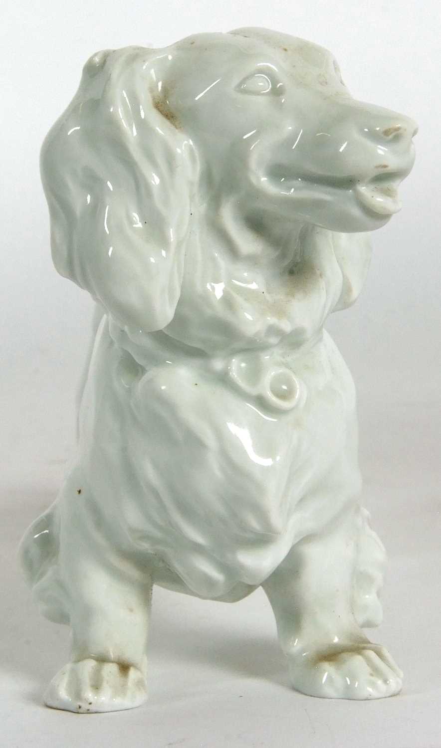 Meissen porcelain Blanc-de-Chine model of a long haired Dachshund - Image 4 of 7