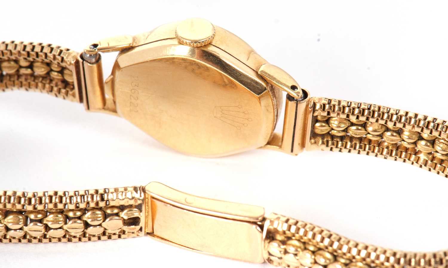 An 18ct gold ladies Rolex Precision with box and guarantee, stamped on the bracelet clasp and inside - Image 8 of 9