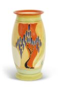 A Clarice Cliff shape 264 vase in the Windbells pattern facsimile signature to base witth