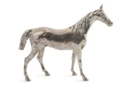 An Elizabeth II sterling model of a thoroughbred racehorse, import mark for London 1968, makers mark