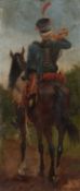 Charles Detaille (French,1852-1894, brother of Edouard Detaille), Bugle boy on horseback, oil on