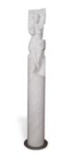 Johnny Werkbrouck contemporary Carrara marble column formed statue of a nude female figure, 167cm