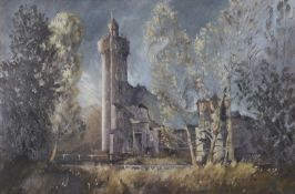 Colin W. Burns (British, b.1944), Caister Castle, oil on board, signed, 35.5 x 23.5ins, framed and