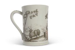 A very rare Vienna Dupaquier small Wermouth tankard painted in En Grisaille or Schwarzlot style with