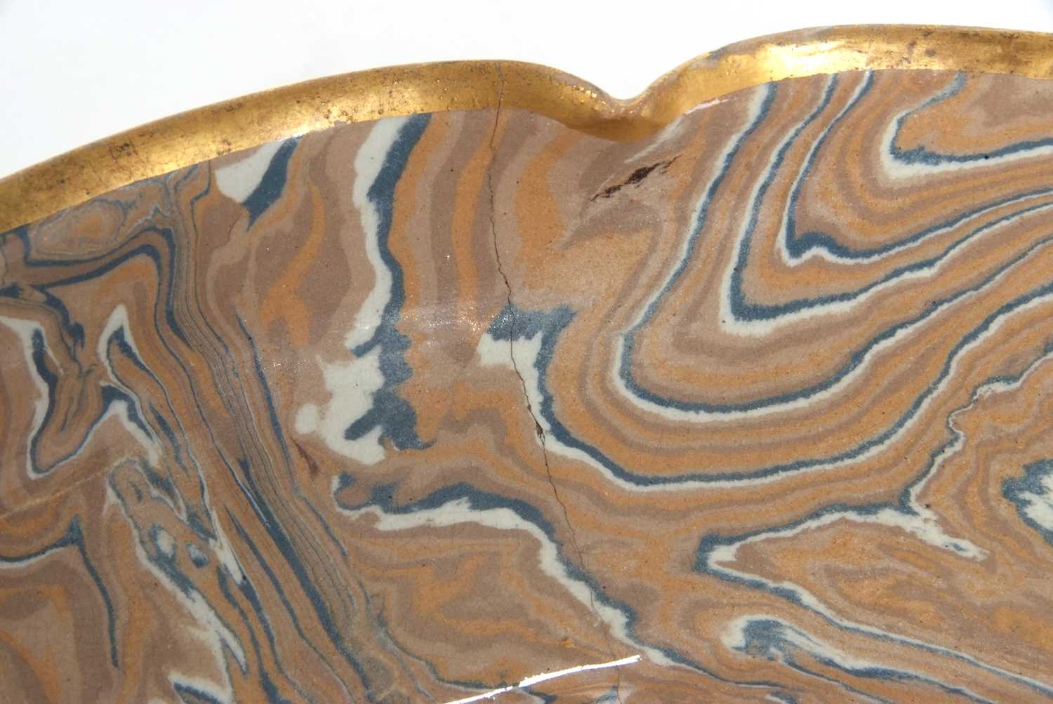 A large shaped Agate ware bowl by Doulton Lambeth in the marquetiere with Doulton & Rix patent - Image 9 of 9