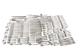 An American made sterling "Royal Danish" flat ware/cutlery (157 pieces) comprising thirteen table