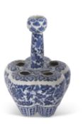 18th-century Chinese porcelain tulip vase probably Qianlong decorated in blue and white design of