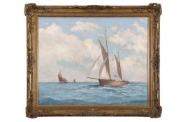 Hugh Boycott Brown RSMA (British,1909-1990), Shipping scene, oil on canvas, signed, 60x73cm,