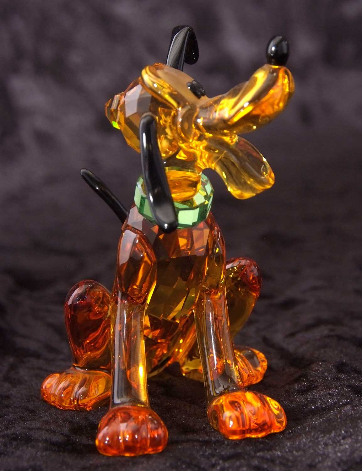 A Swarovski Disney figure of Pluto with yellow colour, black ears and tail, with original box, 9cm - Image 8 of 16