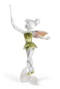 A Swarovski Disney figure of Tinkerbell in green dress with original box, 10cm high Good condition -