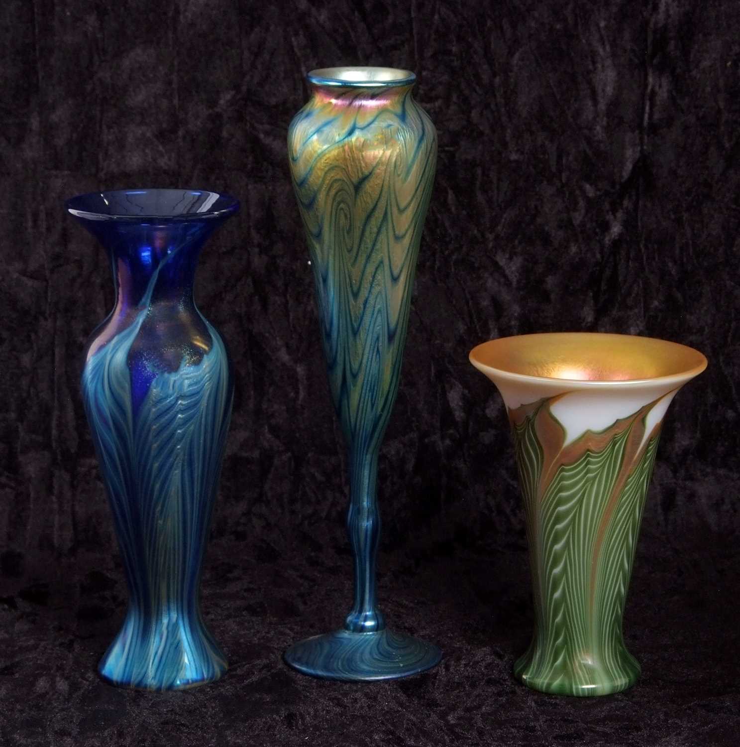 Three Lundberg art glass vases - Image 2 of 6