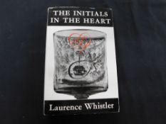 LAURENCE WHISTLER: THE INITIALS IN THE HEART, London, Rupert Hart-Davis, 1964 first edition,