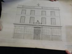 H L HERMAN - 2 original architectural drawings, proposed elevation for a new Inn, New Cross dated