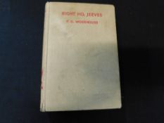 P G WODEHOUSE: RIGHT HO JEEVES, London, Herbert Jenkins, 1934 first edition, 8pp adverts at end,