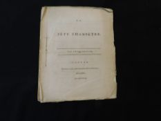ANON: LA FETE CHAMPETRE, London for J Alman, 1774, third edition, 1pp advert at end, 4to, original