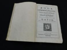 THE BOOK OF COMMON PRAYER, Oxford printed by The University - Printers, 1693, A2-A10 damaged with