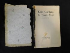 VIRGINIA WOOLF: KEW GARDENS, ill Vanessa Bell, Richmond Hogarth Press, 1919 second edition [500],