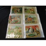 Packet: 6 Edwardian coloured litho jigsaw puzzles depicting cats, sheep, horses, dogs, cattle and