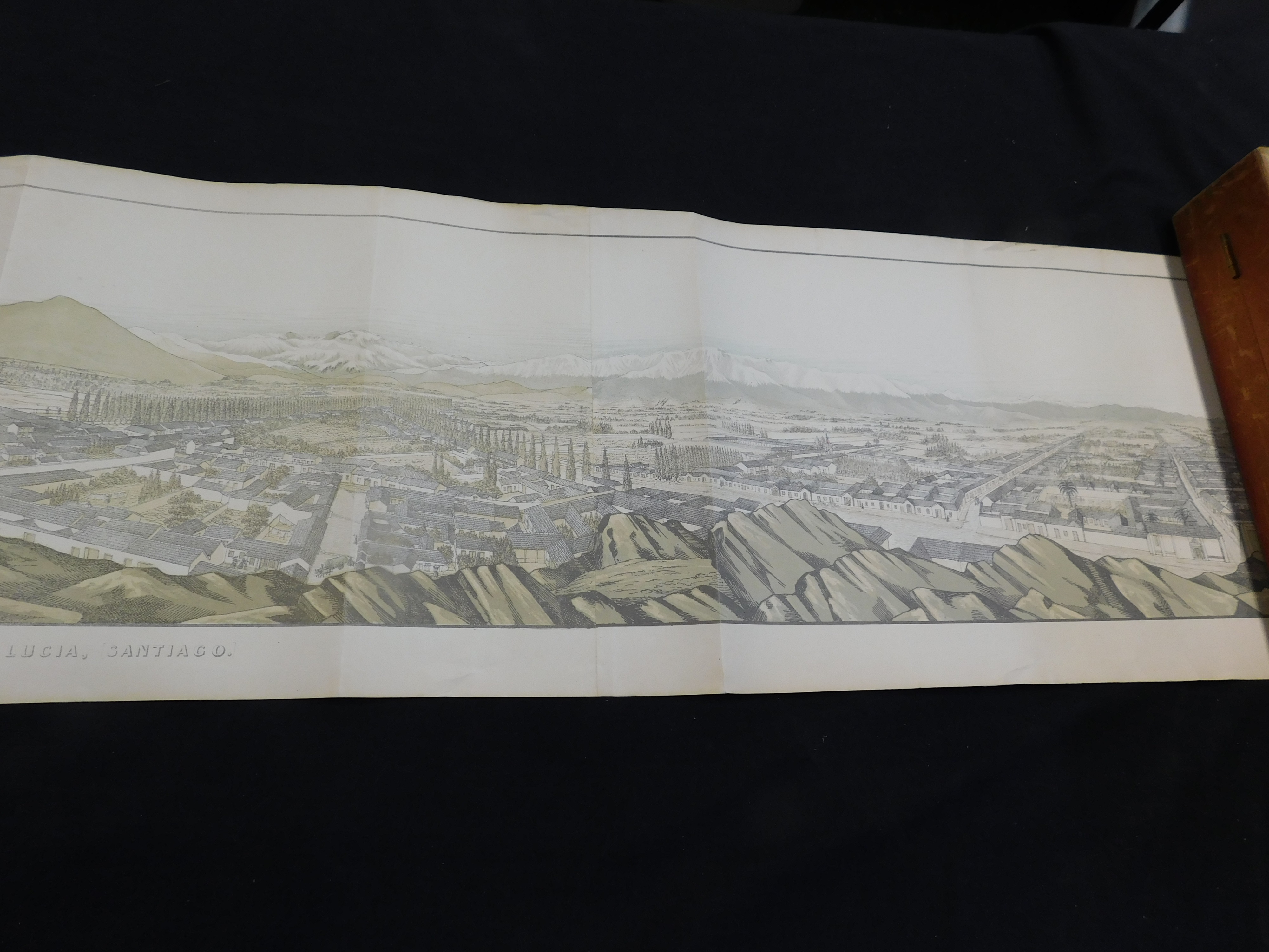 EDWARD REVEL SMITH: PANORAMIC VIEW FROM THE SUMMIT OF SANTA LUCIA SANTIAGO, coloured litho panoramic
