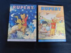 RUPERT, 1978-79 annuals, both signed and inscribed by artist John Harrold on front paste downs, 4to,