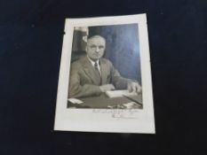 Harry S Truman: Signed and inscribed photograph to Joseph T Higgins (1929-2007), the image approx