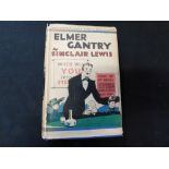 SINCLAIR LEWIS: ELMER GANTRY, London, Jonathan Cape, 1927 first edition, small inscription on