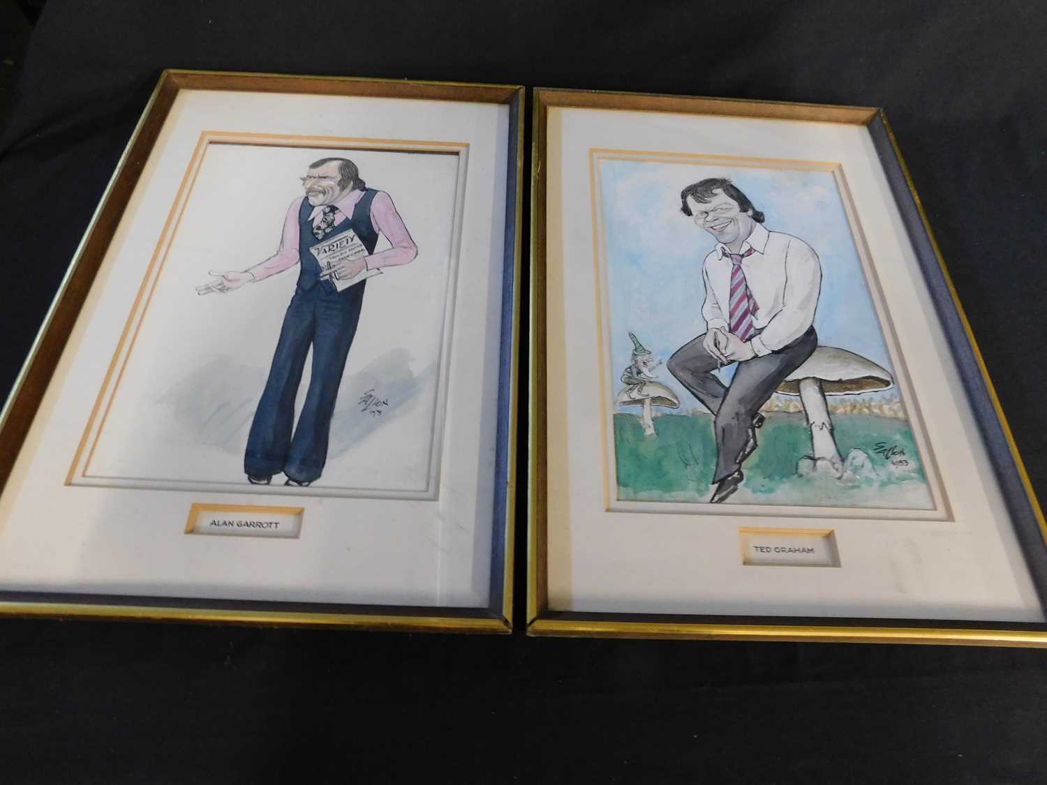 Ralph Sallon (1899-1999) 4 original pen and ink watercolours of Daily Mirror journalists - Image 2 of 2