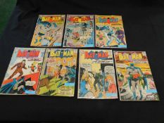 BATMAN, 1963-64, DC Comic Nos 156-162, original pictorial wraps (7)