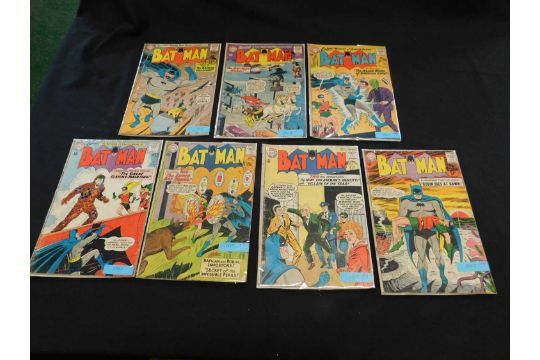 BATMAN, 1963-64, DC Comic Nos 156-162, original pictorial wraps (7)