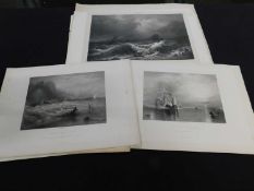 Packet - 8 19th Century or earlier engraved prints including Stranded Vessel off Yarmouth circa