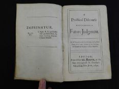 WILLIAM SHERLOCK: A PRACTICAL DISCOURSE CONCERNING A FUTURE JUDGMENT, London for W Rogers, 1692