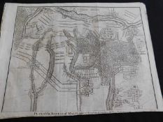 J BASIRE: Five assorted engraved battle plans circa 1720, approx 370 x 470mm (5)