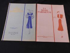 LES MODE PARISIENNE: Paris, Editions Chic Parisien-Bachwitz, circa 1930, 3 vols, fashion catalogues,