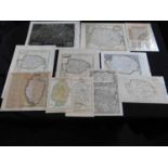Packet - 10 assorted engraved Norfolk maps, mainly 18th Century, various sizes