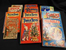 Box - Children's annuals comprising Bobby Bear, 1930 and 1932, Puck 1928-29, Tiger Tim 1930-31,