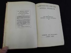 SIR WINSTON LEONARD SPENCER CHURCHILL: LIBERALISM AND THE SOCIAL PROBLEM, London, Hodder &