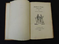 FRANCIS MEYNELL: POEMS & PIECES 1911 TO 1961, London, The Nonesuch Press, 1961 (750) numbered (