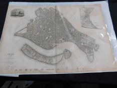 SDUK: VENICE, engraved plan, 1838, approx 385 x 582mm