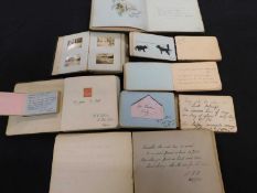 Packet - 8 assorted mainly Edwardian period common place albums including watercolours, drawings,