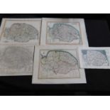 Packet - 10 assorted engraved Norfolk maps, mainly 18th Century (10)