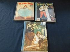 THE PICTURE SHOW ANNUAL, 1929, 1932, 1936, 3 vols, 4to, original cloth backed pictorial boards worn,