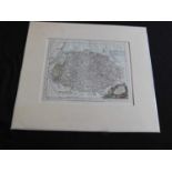 T KITCHIN: A MODERN MAP OF NORFOLK... engraved part hand coloured map, circa 1760, approx 195 x