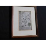 OWEN & BOWEN: THE ROAD FROM KINGS LYNN TO THETFORD, engraved hand coloured road map, circa 1720,