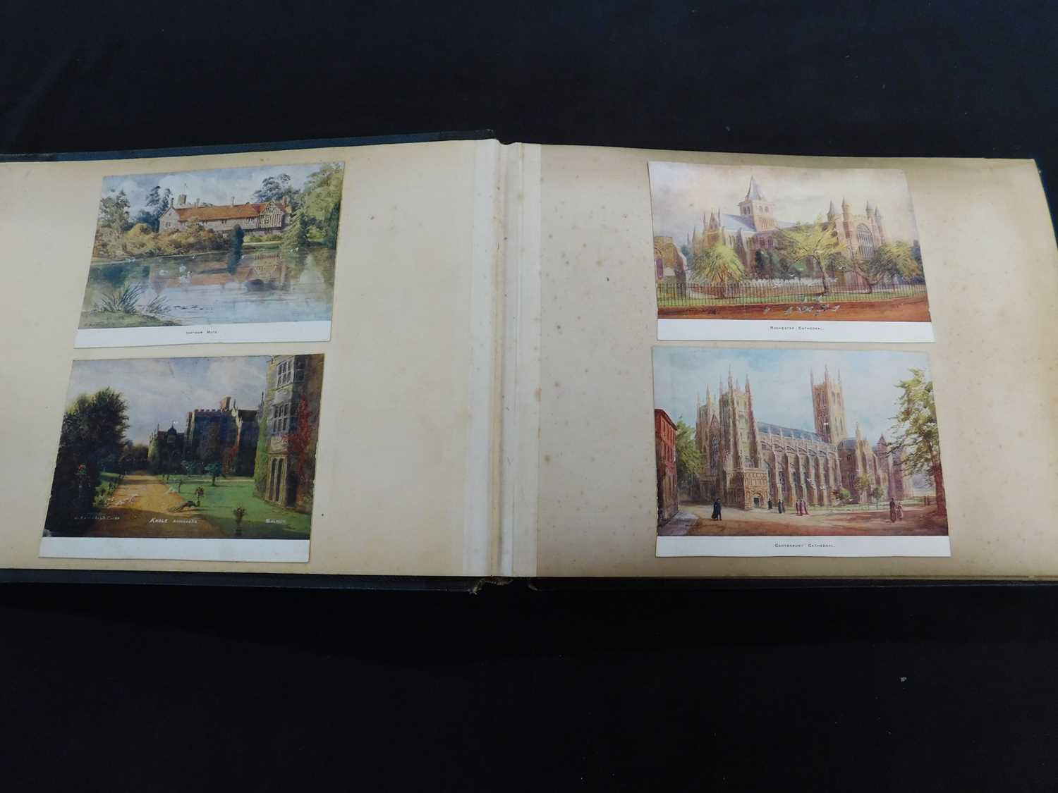 Scrap album with Victorian and later items including watercolours and drawings, photographs