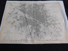 SDUK: PARIS, engraved plan, 1834, approx 385 x 525mm