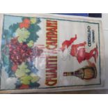 Coloured litho Italian advertising poster Chianti Campani... artists initials AGA Emoli, approx 1000